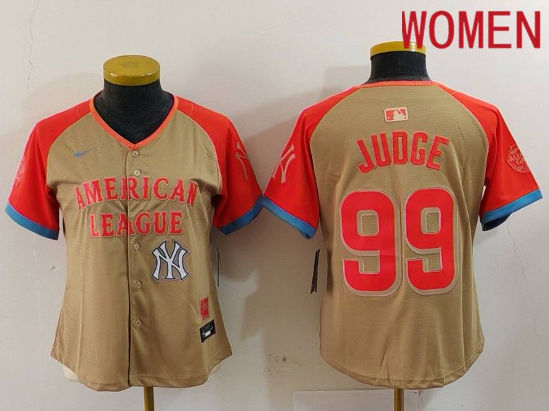 Women New York Yankees #99 Judge Orange All star 2024 Nike MLB Jersey style 7